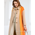 Trendy Clothing Ladies Collision Color Long Coat